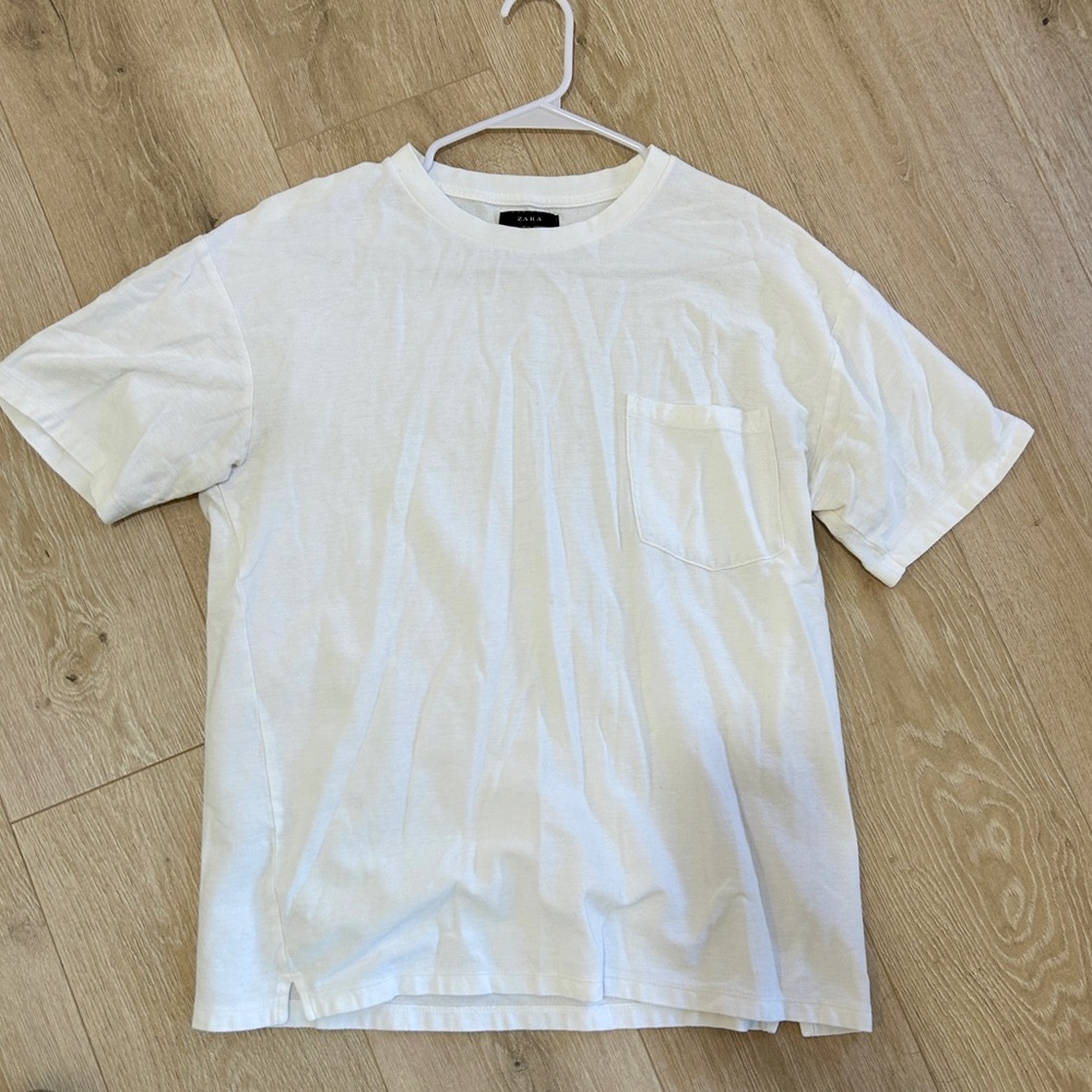ZARA BASIC WHITE TEE LARGE